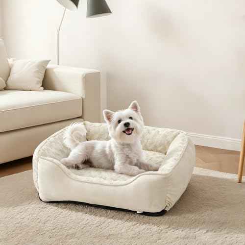 Rectangle Dog Bed for Large Medium Small Dogs (Cream / XL(35"x 25"x 10"))