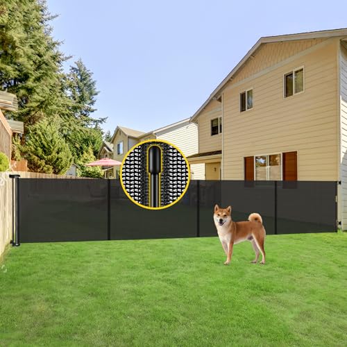 Reinforced 42” Tall x 200” Wide Retractable Baby Gates for Wide Openings (Black / Reinforced 42" Tall X 200" Wide)
