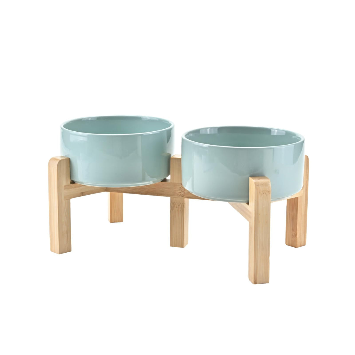 Elevated Dog Bowls Ceramic (6.1 in - 3.6 cups / Light Green)