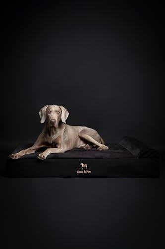 XL Dog Bed 45x35x9.1 Inch (Denim - Black / X-Large)
