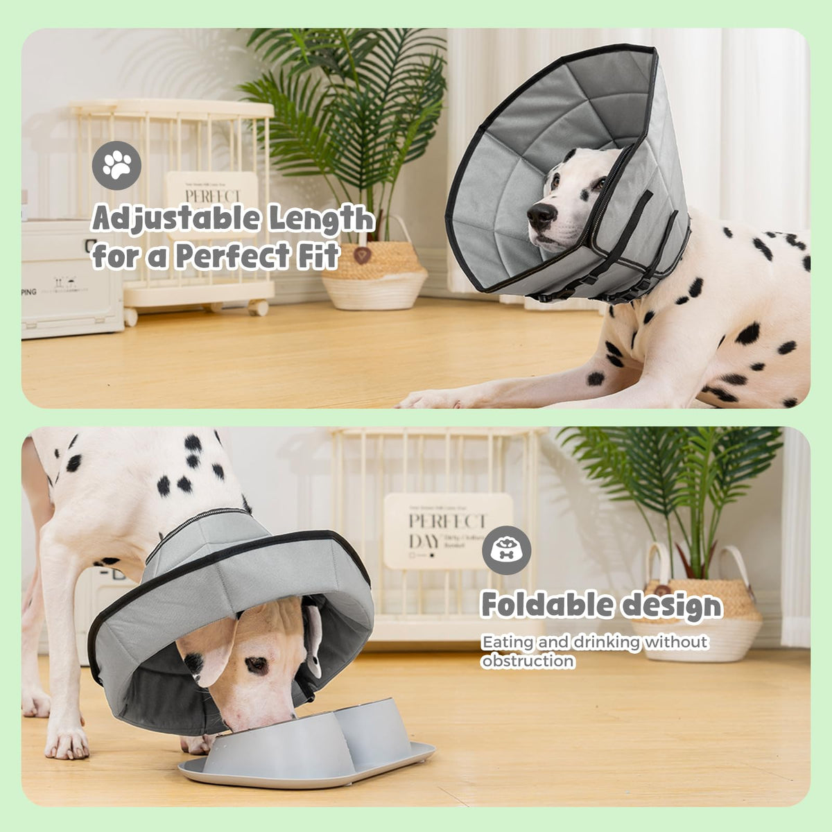 Soft Dog Cone Drawstring (Grey / XL)
