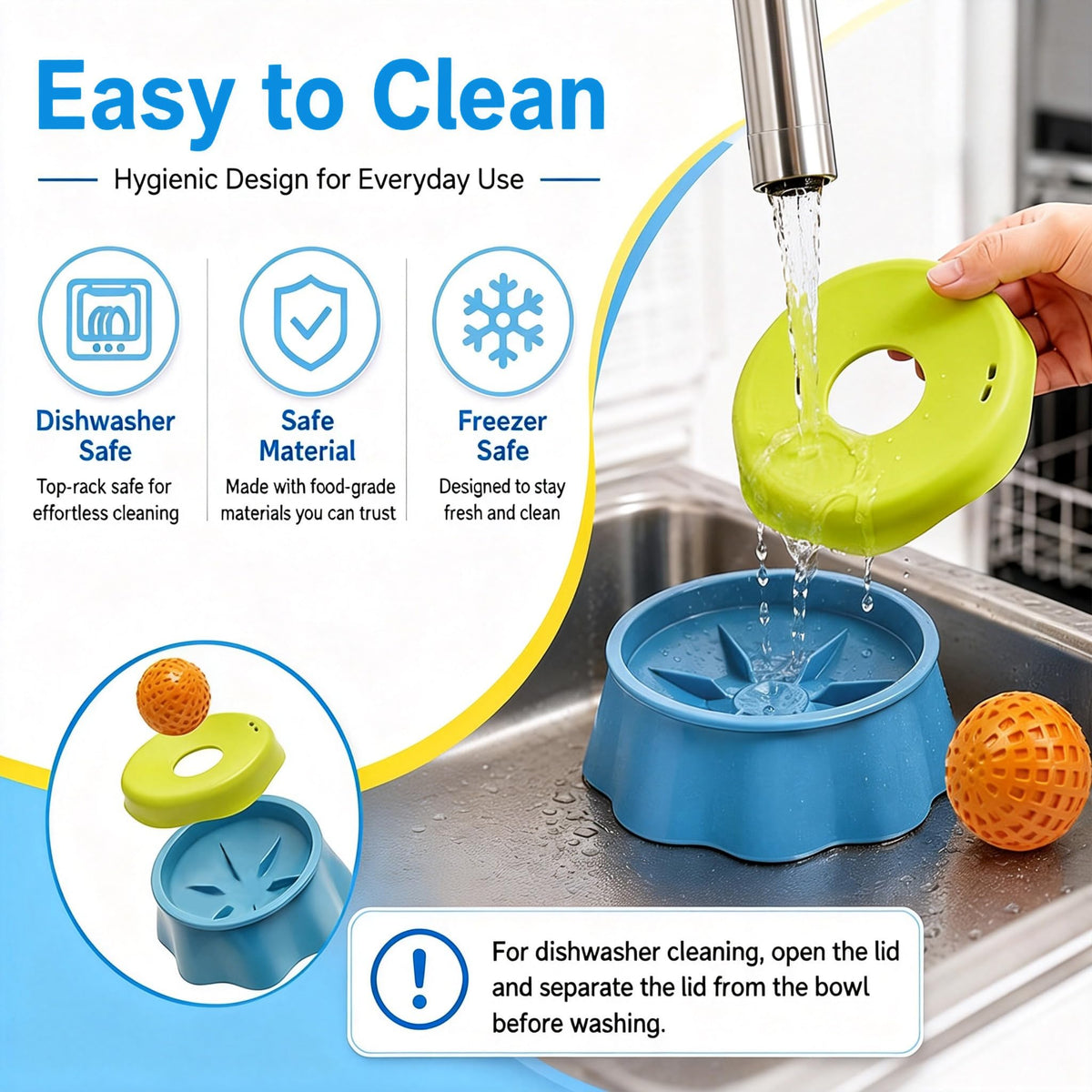 Slow Feeder Dog Bowl for Liquid Treat (Licking bowl (Blue))