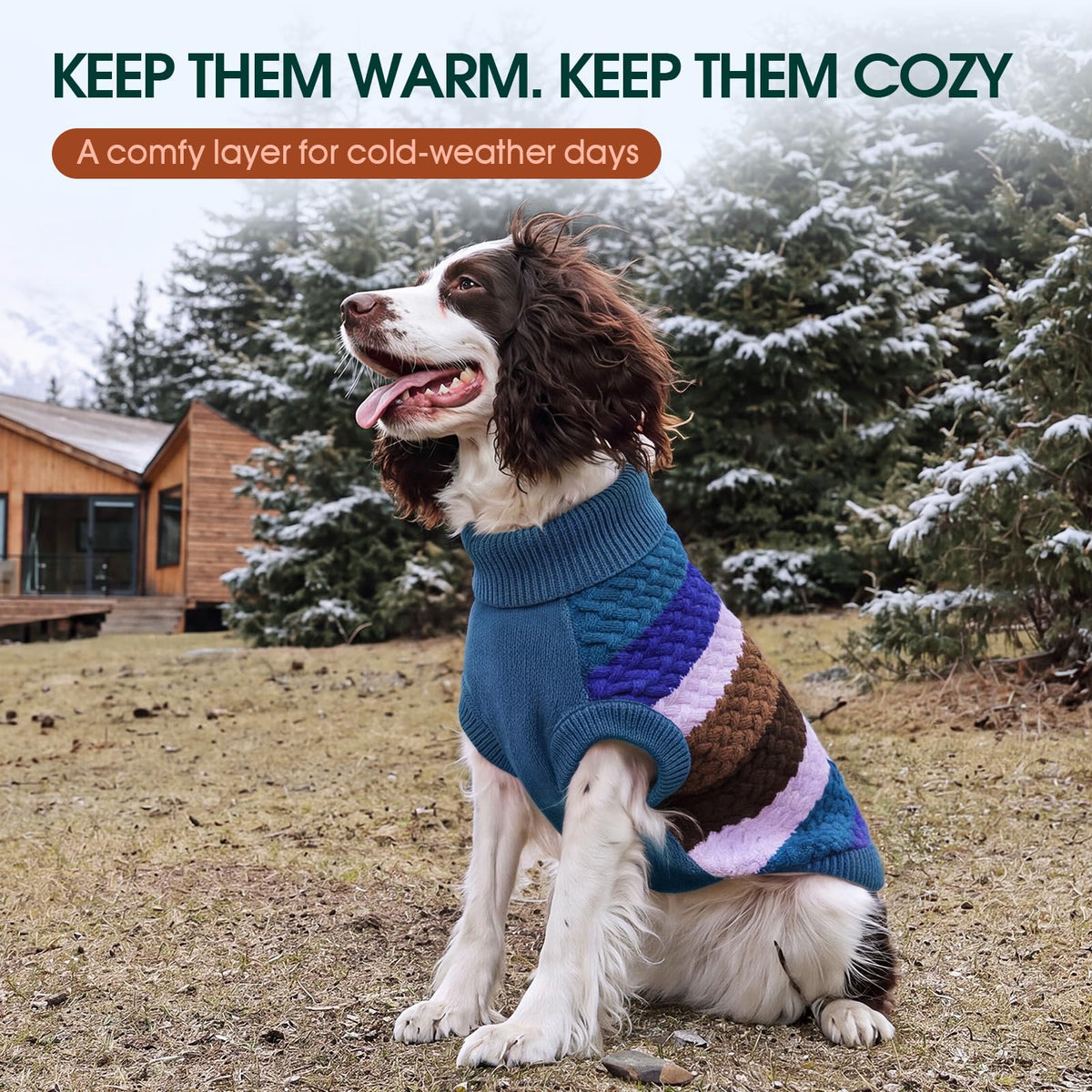 Large Dog Sweater (X-Large (Chest: 21.3''; Weight: 16 - 23LB) / Blue)