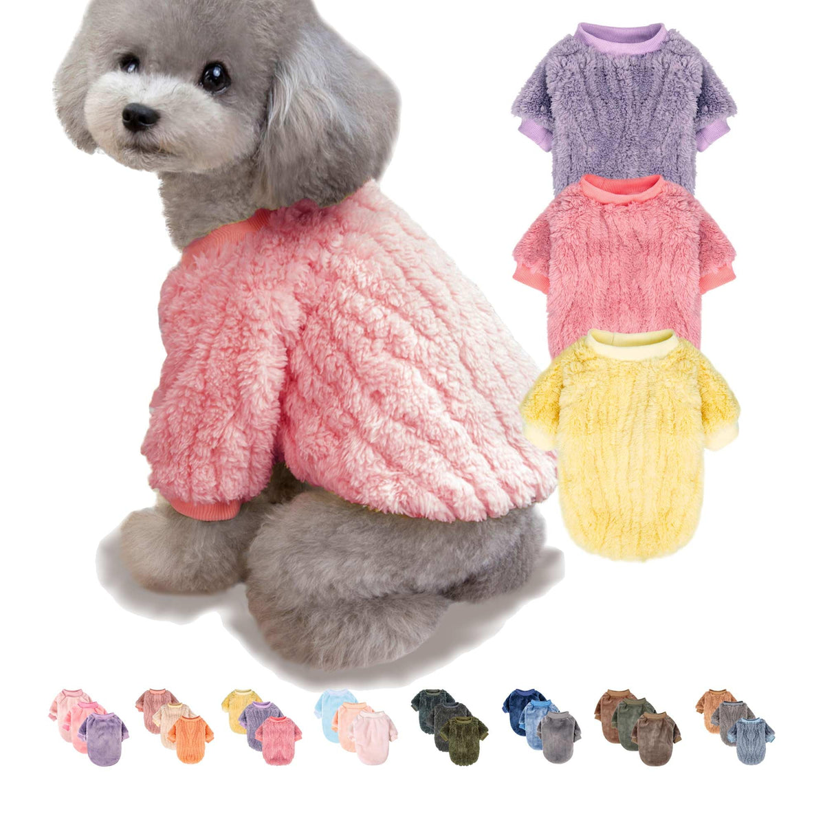 Small Dog Sweater 3 Pack (Lavender,Pink,Yellow / X-Large)