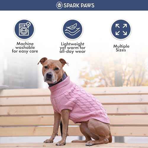 Knit Dog Sweater (Pink Cableknit / 3XL)