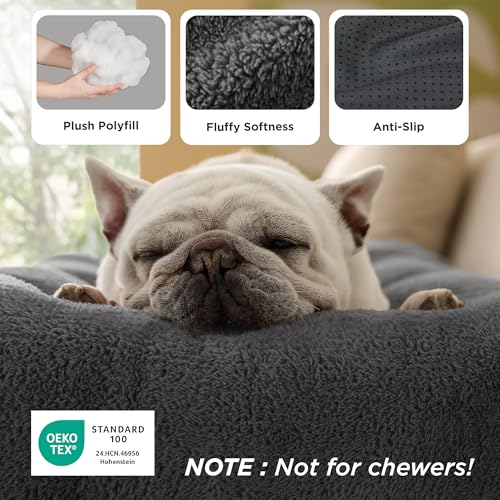 Washable XL Dog Bed for Crate (41"L x 27"W x 3"Th (XL-Crate) / Dark Gray)