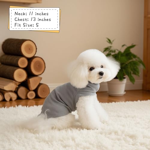 Cat Sweater Warm Fleece Pet Clothes for Cats Only (Grey / Large)
