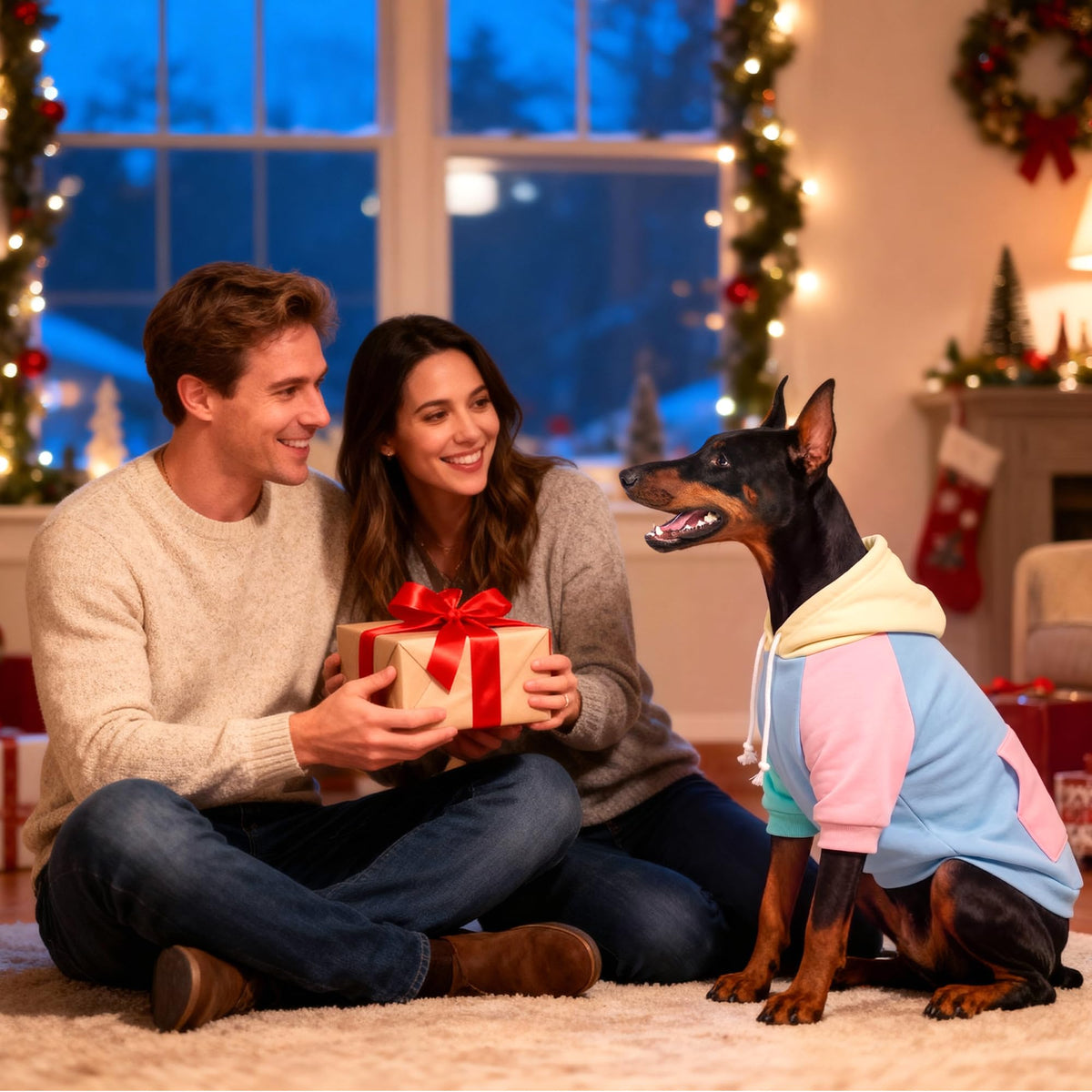 Dog Basic Hoodie Soft Dog Clothes Cold Weather Sweaters for Medium Large Dogs Cozy Fabric Warm Sweatshirt with Leash Hole for Boys (Sweet Candy / S(Back: 12.6",Chest:18.11", 5-10 lbs))