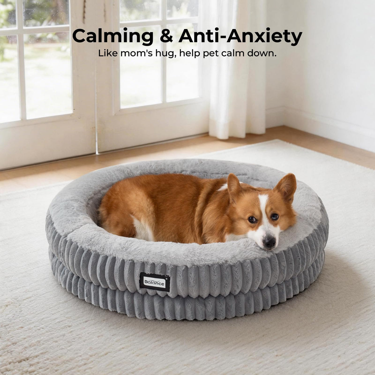 Donut Dog Bed (30.0"L x 30.0"W x 7.0"Th / Grey)
