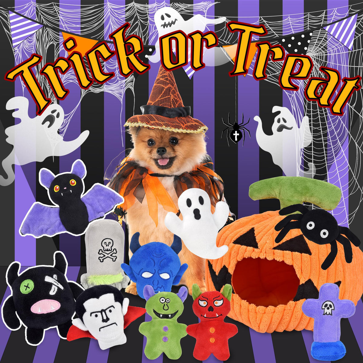 Halloween Dog Toys Set (11 pack- Halloween)
