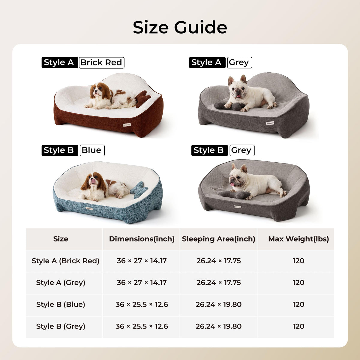 Dog Bed for Medium Sized Dog (Leather-Dark Gray-Light Gray / 36"L x 25.5"W x 12.6"Th)