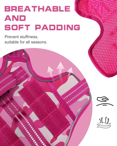 Dog Harness Medium Sized Dog (Pink Camo / M(Neck:17-23",Chest:22-32"),35-50 lbs)