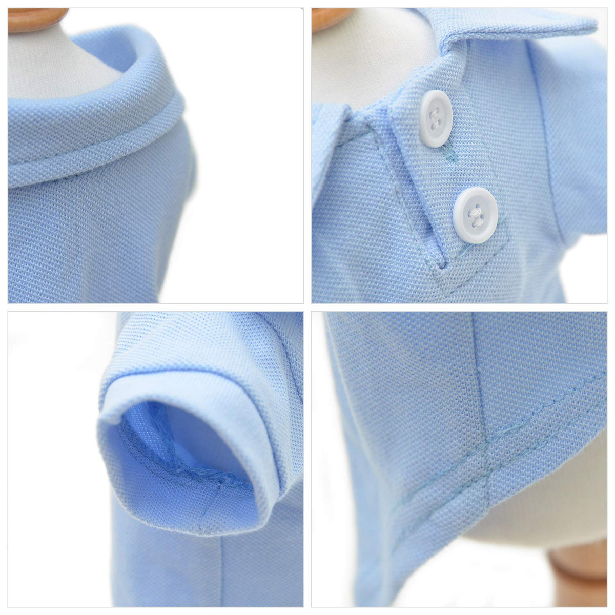 Basic Dog Polo Shirts Premium Cotton (M (-12lbs) / Sky-Blue)