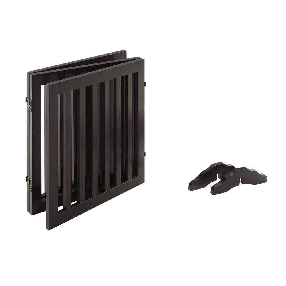 24”H Free Standing Pet Gate for Dog Cat (Espresso / 60"W×24"H)