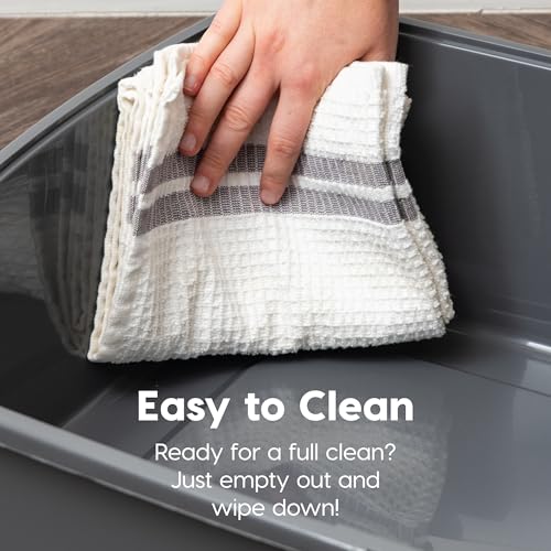 XX Large High Sided Cat Litter Box (XXL / Gray)