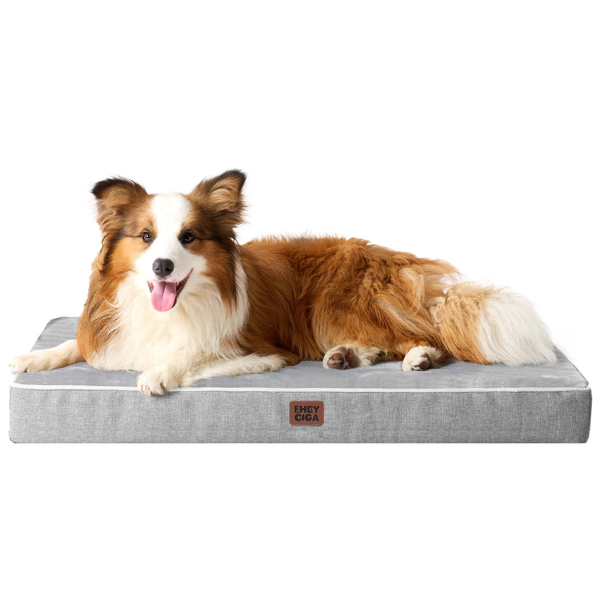 Large Memory Foam Dog Bed Mat Washable (Grey / 36*27*3 Inches)