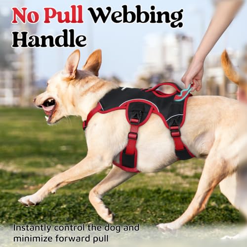 Escape Proof Dog Harness for X (Red & Black / X-Large)