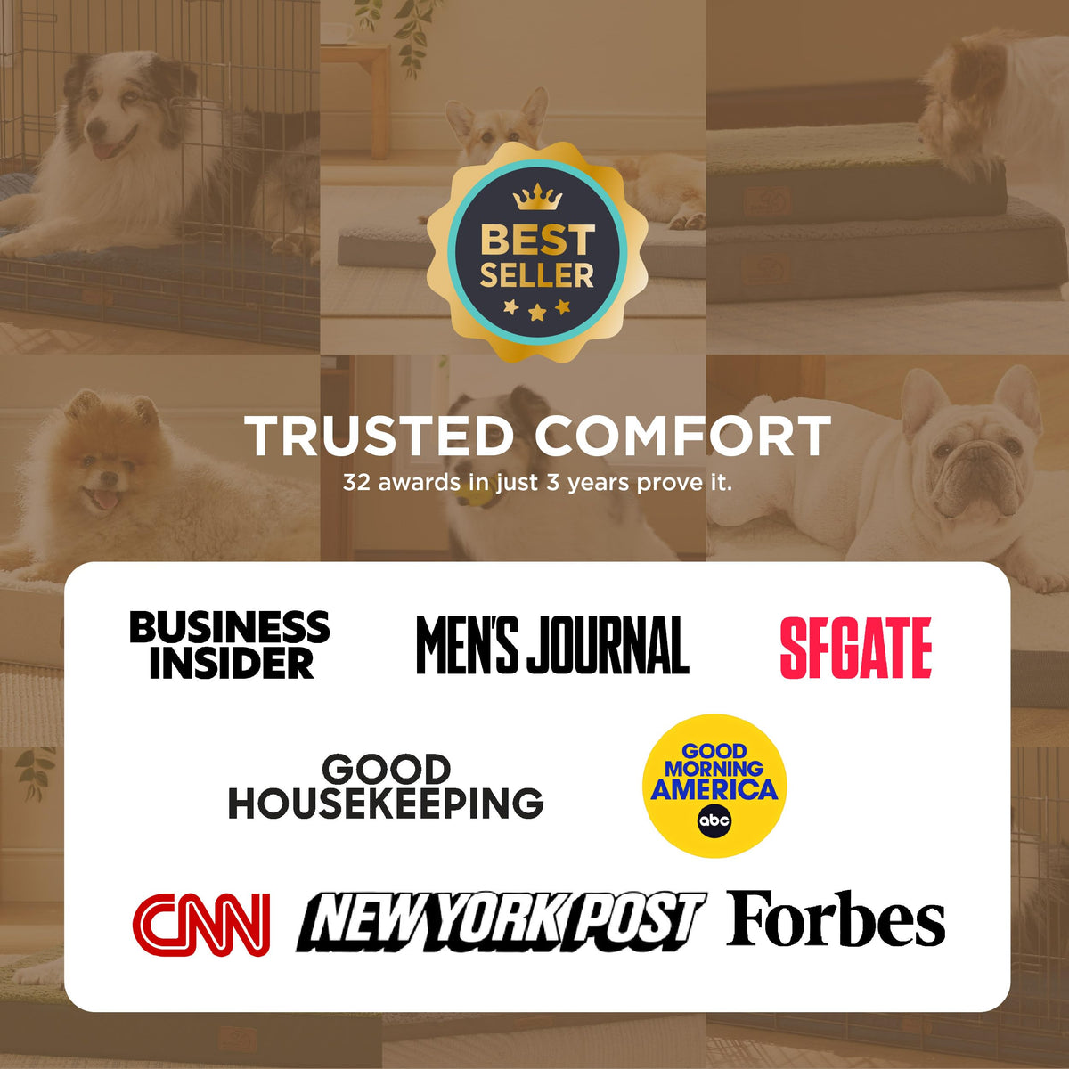 Self Warming Dog Beds Large Sized Dog with Washable Cover (36"L x 27"W x 3"Th / Ashen Brown-Self Warming Version)