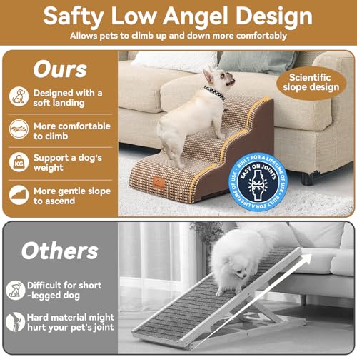 Dog Ramp and Stairs for Bed (Coffee / 3)