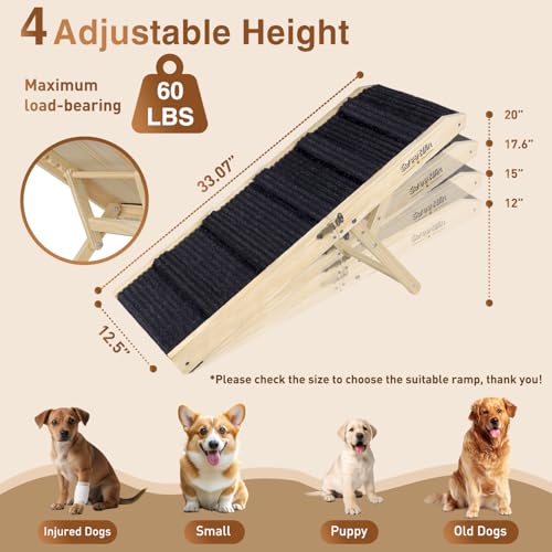 2026 Upgraded Dog Ramp for Couch (Upgraded 33.07" L x 12.5" W（Foldable）)