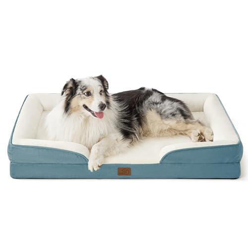 Orthopedic XL Dog Bed Extra Large Washable Original Design (Dune Haze Blue / 42"l X 32"w X 6.5"th)