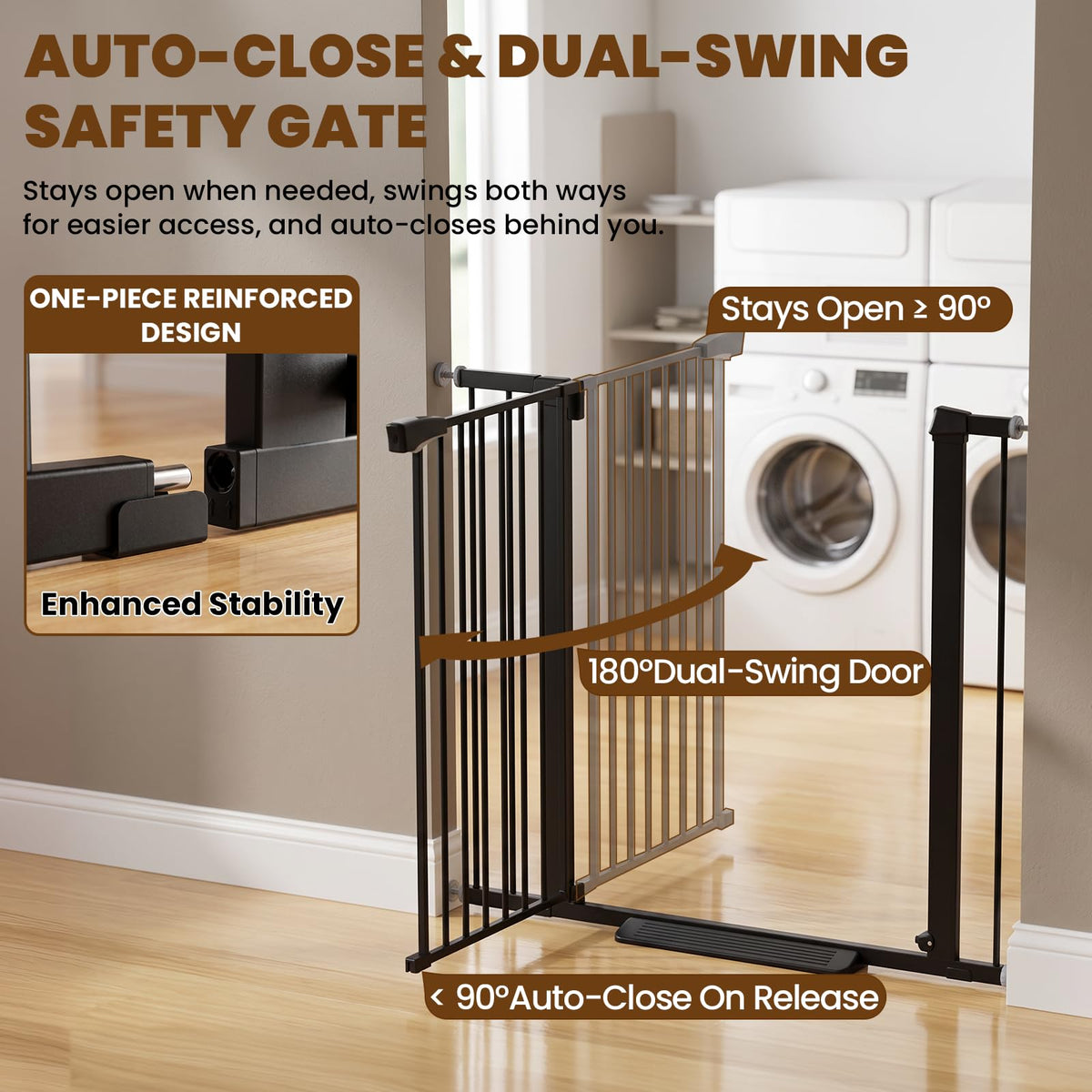 36" Extra Tall Dog Gate (Black / 29.7-40"W x 36"H)