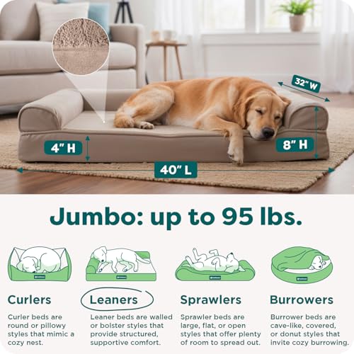 Orthopedic Dog Bed for Large Dogs w (Jumbo / Woodsmoke)