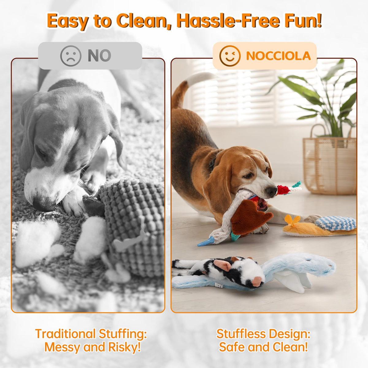 Squeaky Dog Toys (5 pcs Crinkle Plush Dog Toy)