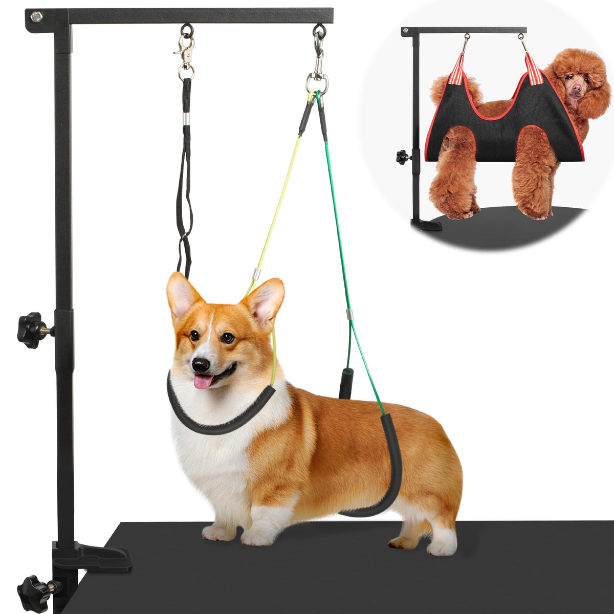Dog Grooming Arm 35" with Hammock (Black)