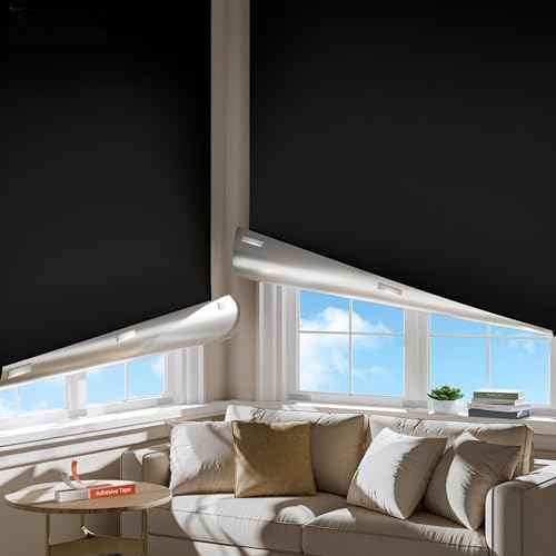 Portable Blackout Curtains for Bedroom 42" Wide x 60" Long 2 Pack (Black / 42"W x 60"L (Pack of 2))