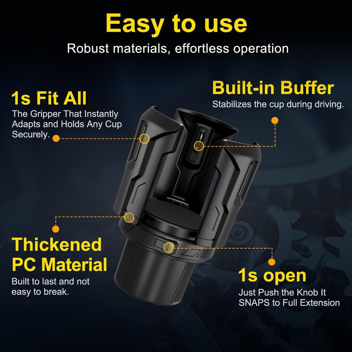 Cup Holder Expander (Black / 2 Pack)