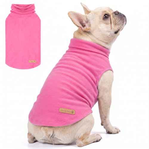 Dog Sweater Soft Fleece Warm Turtleneck Dog Sweaters for Medium Dogs (X-Large / Pink)