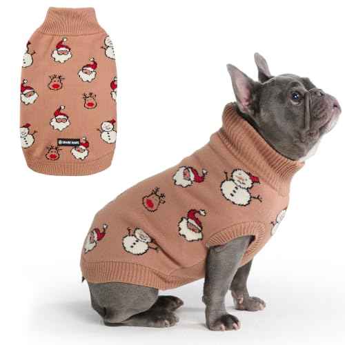 Christmas Knit Dog Sweater (Santa & Rudolph / X-Large)