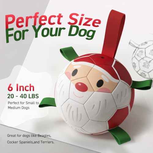 Christmas Dog Balls with Straps (Christmas 1 / 6 Inch)