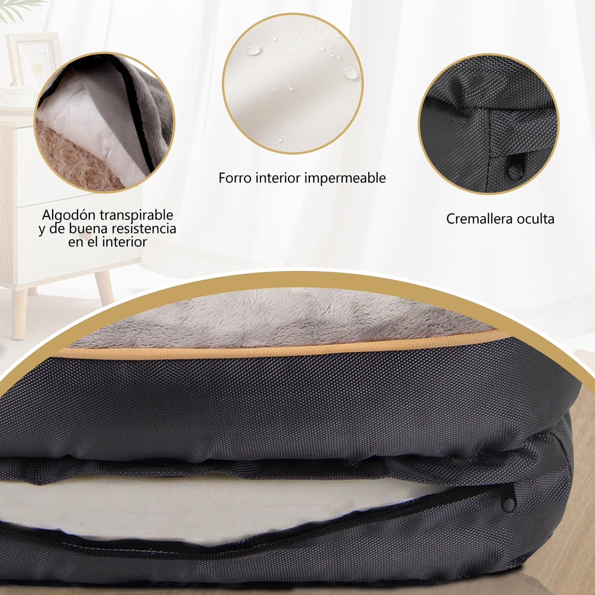 Medium Memory Foam Dog Bed Orthopedic Dog Bed & Sofa with Removable Washable Cover and Squeaker Toy as Gift (Medium-31.5"x22")