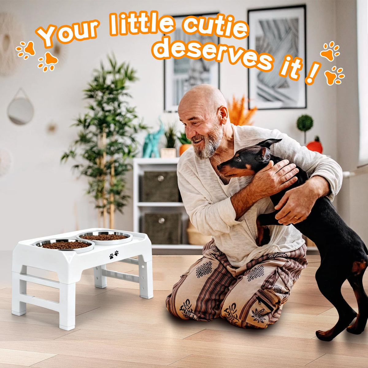 Elevated Dog Bowls (White / 8" for Medium Dogs)