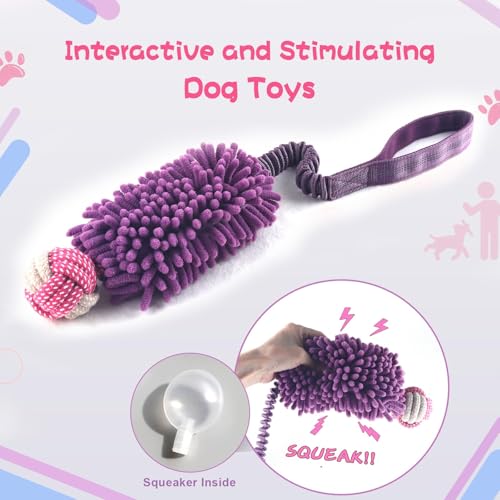 Dog Tug Toys for Aggressive Chewers (Purple / Dog Bite Ball Toy)