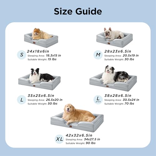 Cooling Dog Beds Large Sized Dog Washable Original Design (Cooling Grey / 35"l X 25"w X 6.5"th)