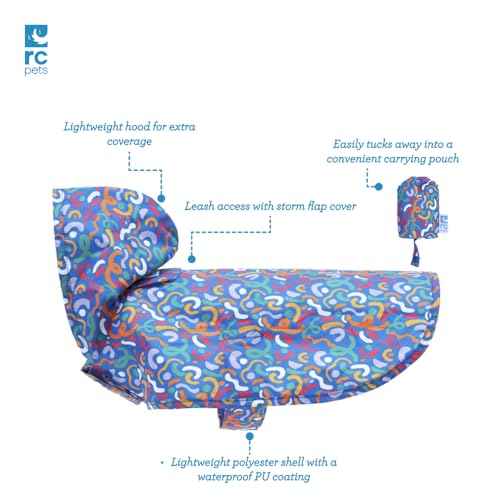 RC Pets Packable Rain Poncho (XX-Large / Blue Plaid)