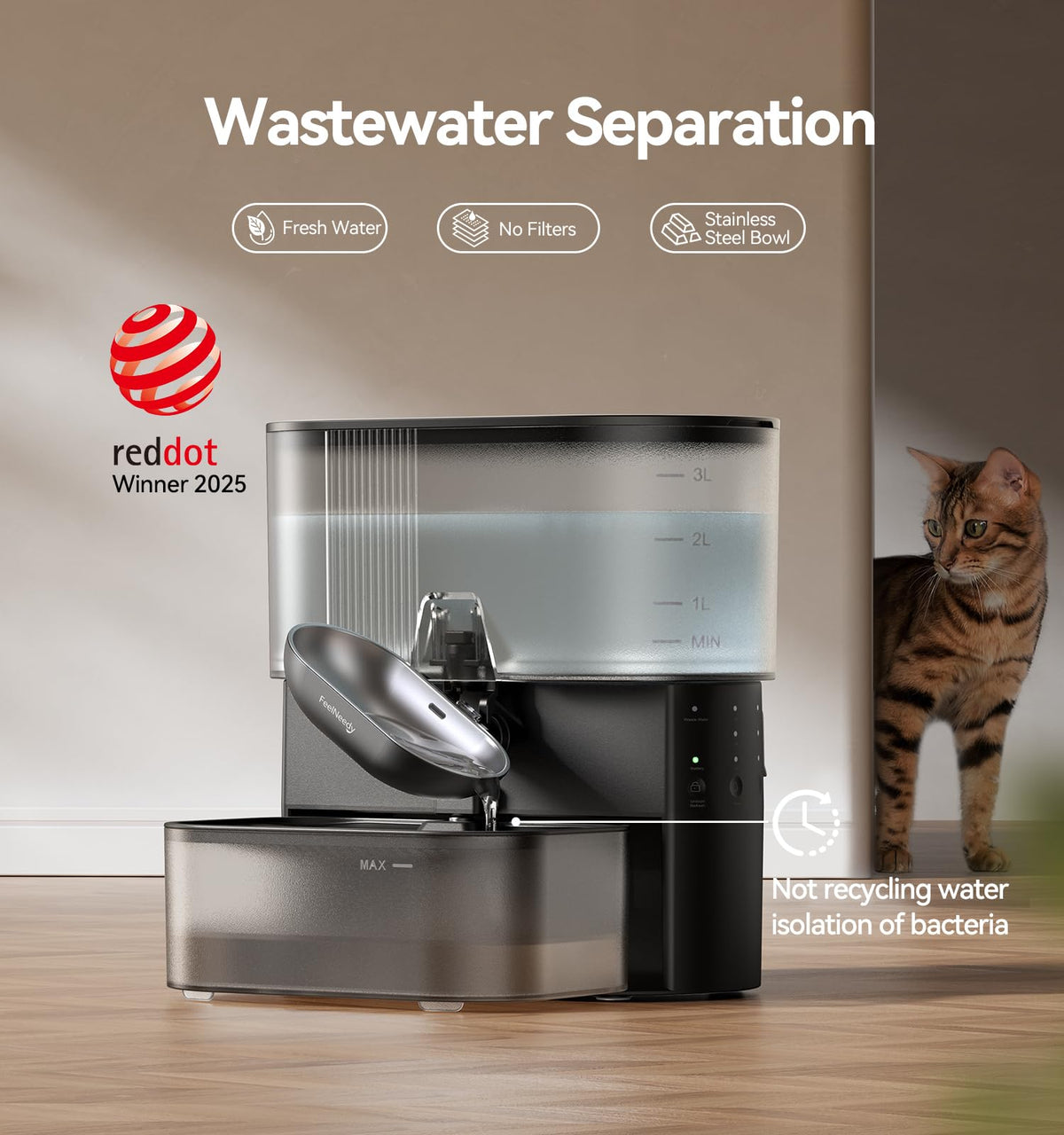 Wireless Cat Water Fountain No Filters