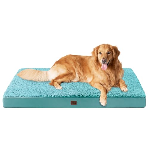 Orthopedic Dog Bed Extra Large with Removable Washable Cover (44*32*3.5 inches / Turquoise Blue)