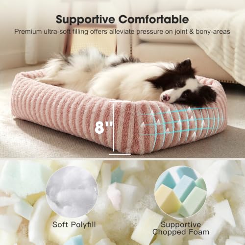 Dog Beds Large Sized Dogs (Pink / L(36"Lx27"Wx8"Th))