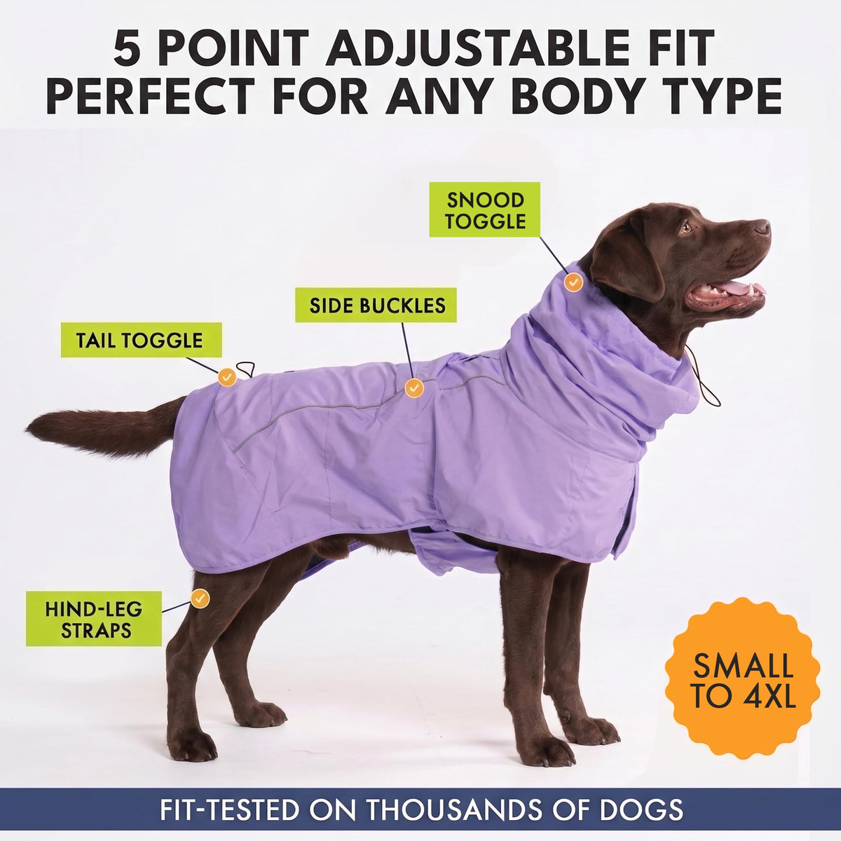 Dog Raincoat Waterproof Rain Jacket w (Purple / X-Large)