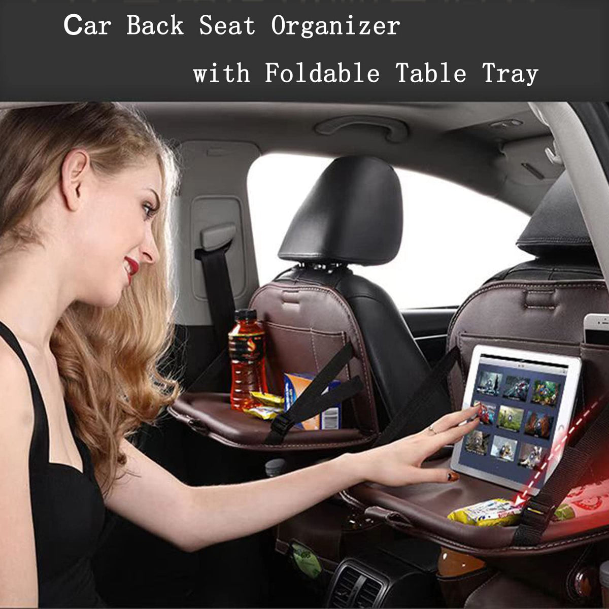 2PCS Backseat Car Organizer (2 Pack / Brown)