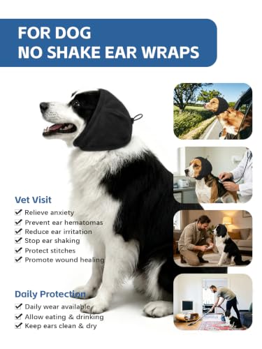 Dog Ear Cover (Dark Gray / S(Head Size:10-15",Rec. Weight 17–39 lbs))