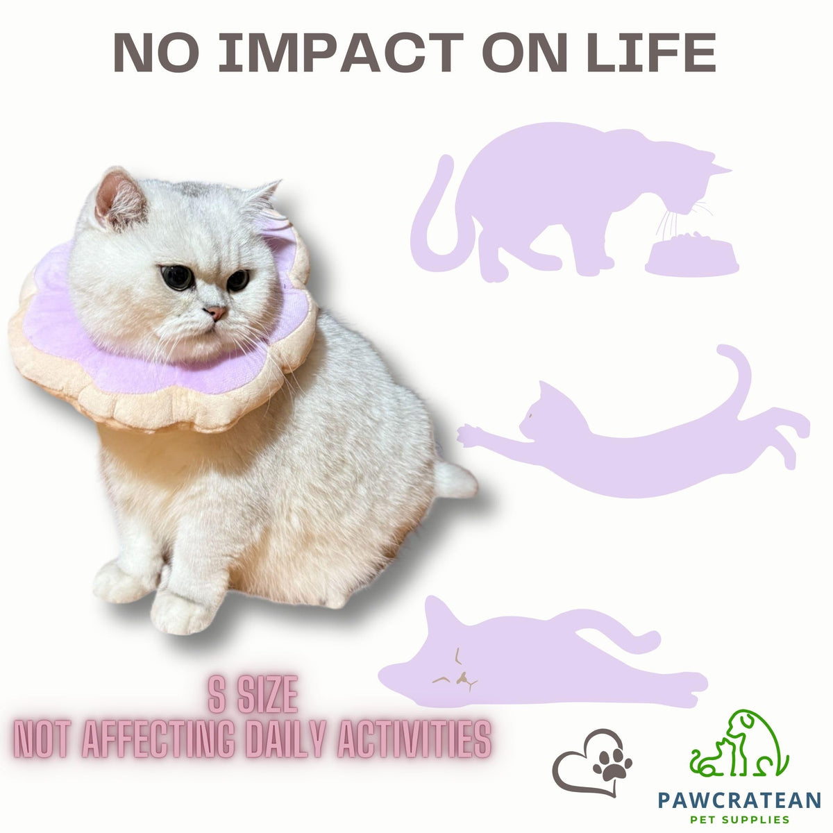 Adjustable Comfy Flower Style Elizabeth Collar for Cats Puppies Soft Recovery Cone Pet Protective Neck Collar (Purple / Medium)