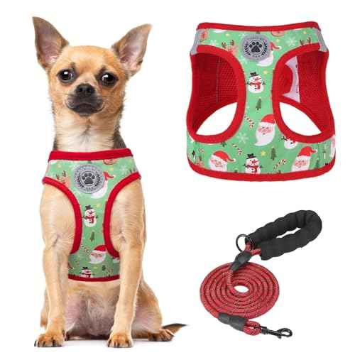 Step in Dog Harness and Leash Set (Small(Chest Girth 14.5" - 16") / Christmas)