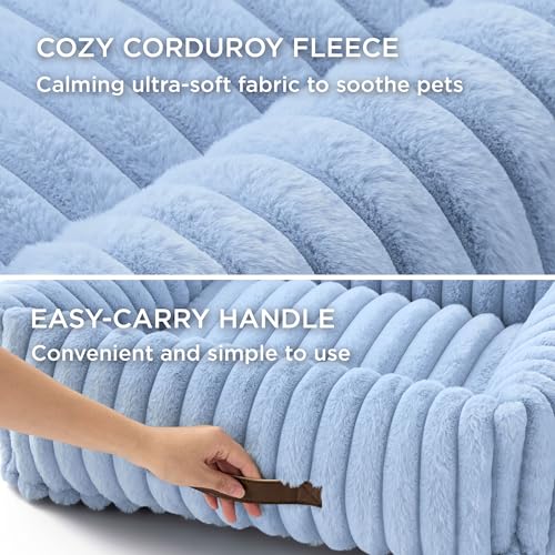 ComfyFleece® Cute Dog Beds Large Sized Dog Washable (36.0"L x 27.0"W x 8.0"Th / Blue)