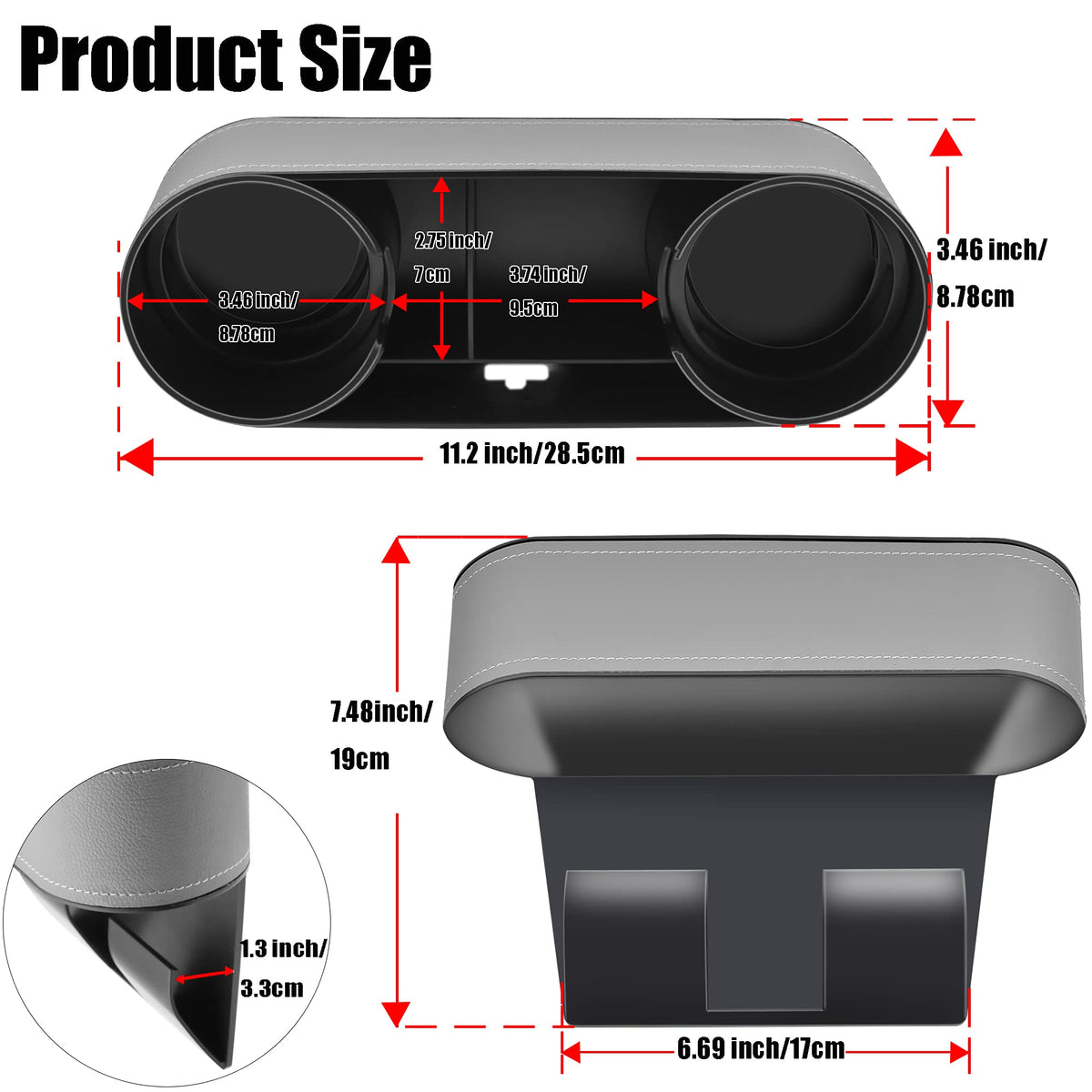 Console Side Pocket (Slim-Gray)