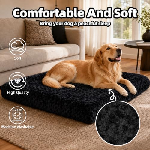 Dog Bed Large Size (Black / 35"L x 23"W x 4"Th)